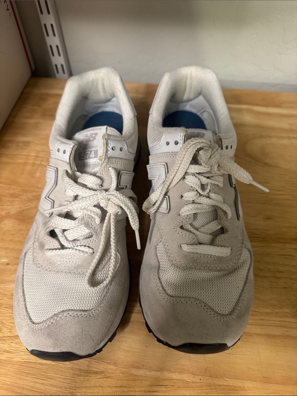 New Balance 574 Light Gray Suede & Mesh Sneakers